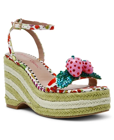 Betsey Johnson Women's Bobbie Round Toe Wedge Sandals