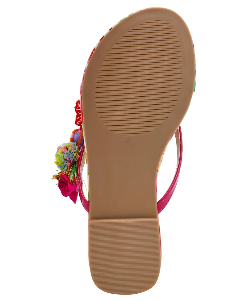 Betsey Johnson Women's Doloris Floral Thong Flat Sandals