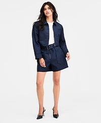 Bar Iii Women's Cropped Belted-Cuff Jacket, Macy's Exclusive