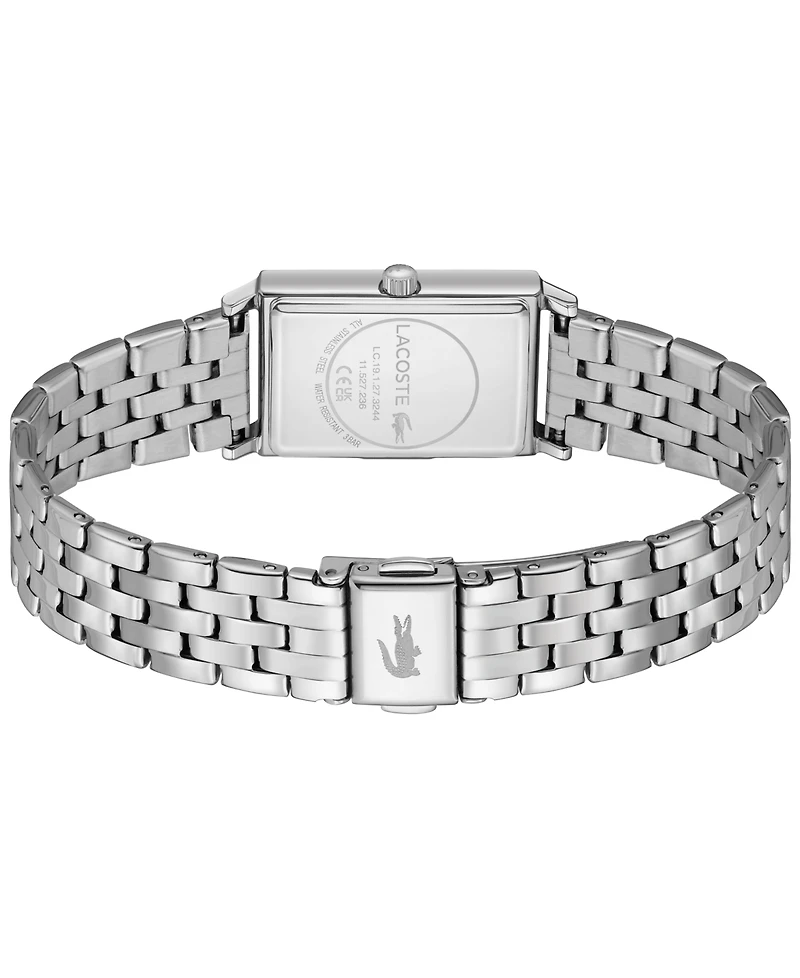 Lacoste Women's Catherine Silver Tone Stainless Steel Bracelet Watch, 28.3x20.7mm