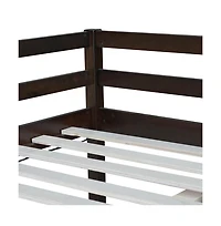 Cesicia Full Loft Bed with Ladder Rubber Wood Platform Underbed Storage and Guardrails