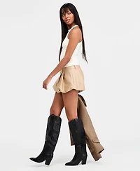 Bar Iii Women's High-Rise Bubble-Hem Shorts, Macy's Exclusive