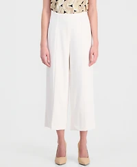 Anne Klein Essentials Petite Seamed Cropped Pull-On Pants