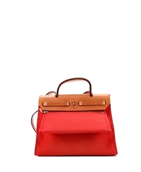 Pre-Owned HERMES 31 Herbag Zip Leather and Toile