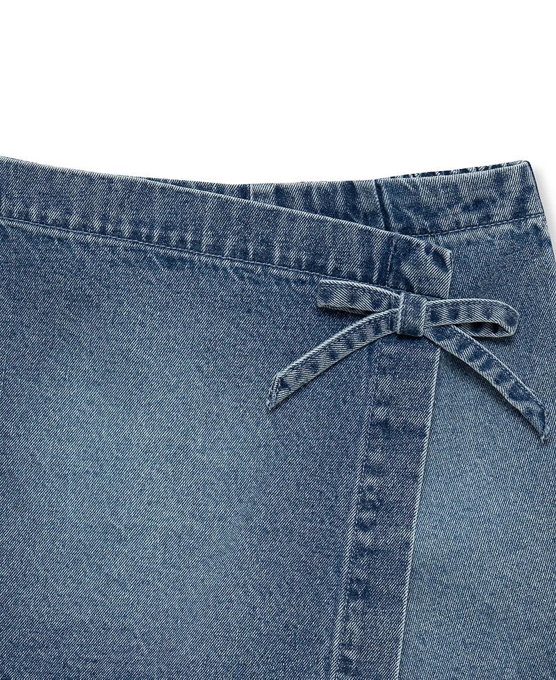 H by Habitual Girls' 7-16 Faux Wrap Denim Skort