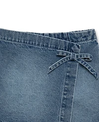 H by Habitual Girls' 7-16 Faux Wrap Denim Skort