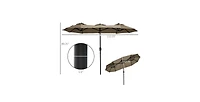 One Simple Deluxe 7.5' Patio Outdoor Table Market Yard Umbrella with Push Button Tilt
