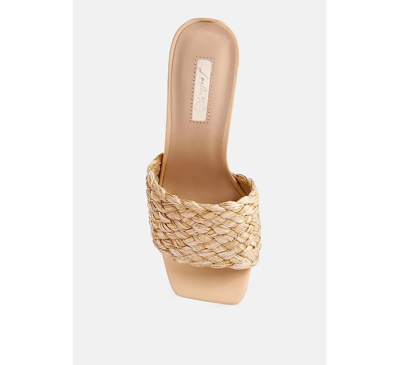 Womens Ny Tour Braided Strap Heel Sandals