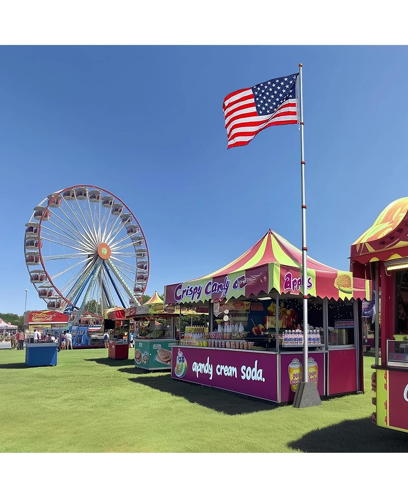 Yescom Ez Go 30Ft Telescoping Flag Pole Kit – Portable Display for Outdoor Business, Events & Advertising