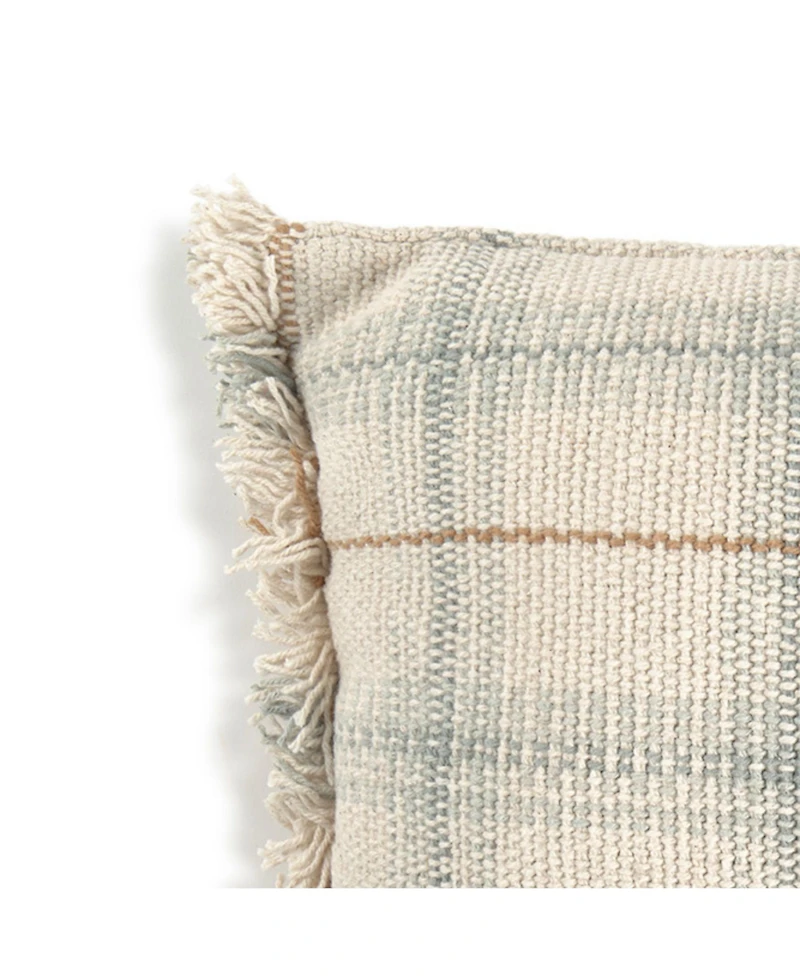 Lorena Canals Cotton and Wool Handloom Cushion, 10" x 1'4"