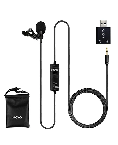Movo Universal Usb Computer Microphone with Usb Adapter Compatible with Laptop, Pc and Mac, Smartphones, Cameras