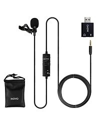 Movo Universal Usb Computer Microphone with Usb Adapter Compatible with Laptop, Pc and Mac, Smartphones, Cameras