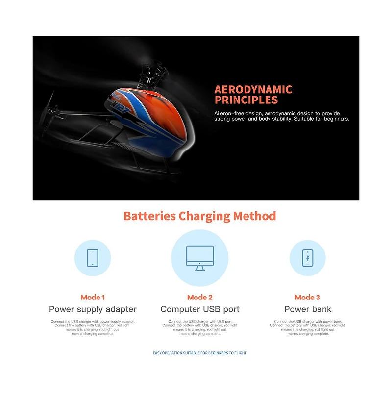 Bruce & Shark 2.4G 4-Channel Rc Helicopter with Auto-Hover & 6-Axis Gyro, Beginner Friendly Design