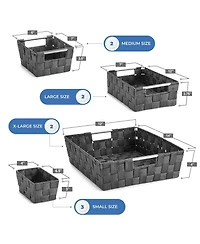 Sorbus 9 Piece Variety Hand-Woven Storage Baskets - for Home & Closet Organization