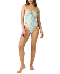 O'Neill Women's Butterfly Geo Poolside Strapless One-Piece Swimsuit
