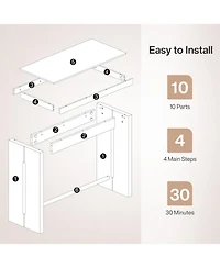 Tribesigns Bar Table, 41.3" Pub Table with Metal Footrest