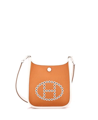 Pre-Owned HERMES Tpm Neo Evelyne Bag Toile and Leather