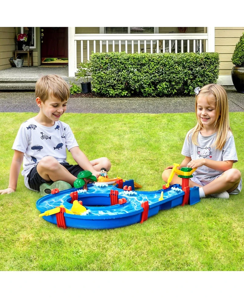 Hongge Toddler Water Table Playset with Sensory Waterway Tracks and Accessories