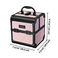Byootique 2-Piece Makeup Train Case Cosmetic Organizer Kit Pure ForgetMeNot