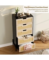 gaomon Fluted 6 Drawer Dresser for Bedroom