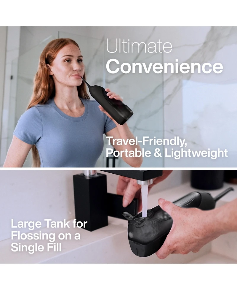 Aquasonic Icon Electric Water Flosser - 150ml Tank, Cordless Rechargeable, Waterproof