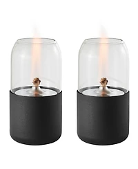Danya B Ambrose Oil Lamp Style Rope Wick Clean-Burning Tabletop Portable Fire Pit Set of 2