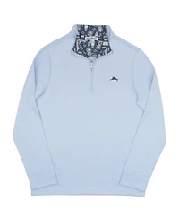 Tommy Bahama Big Boys 2 Piece Quarter Zip Long Sleeve Sweater and Shorts Back to School Set