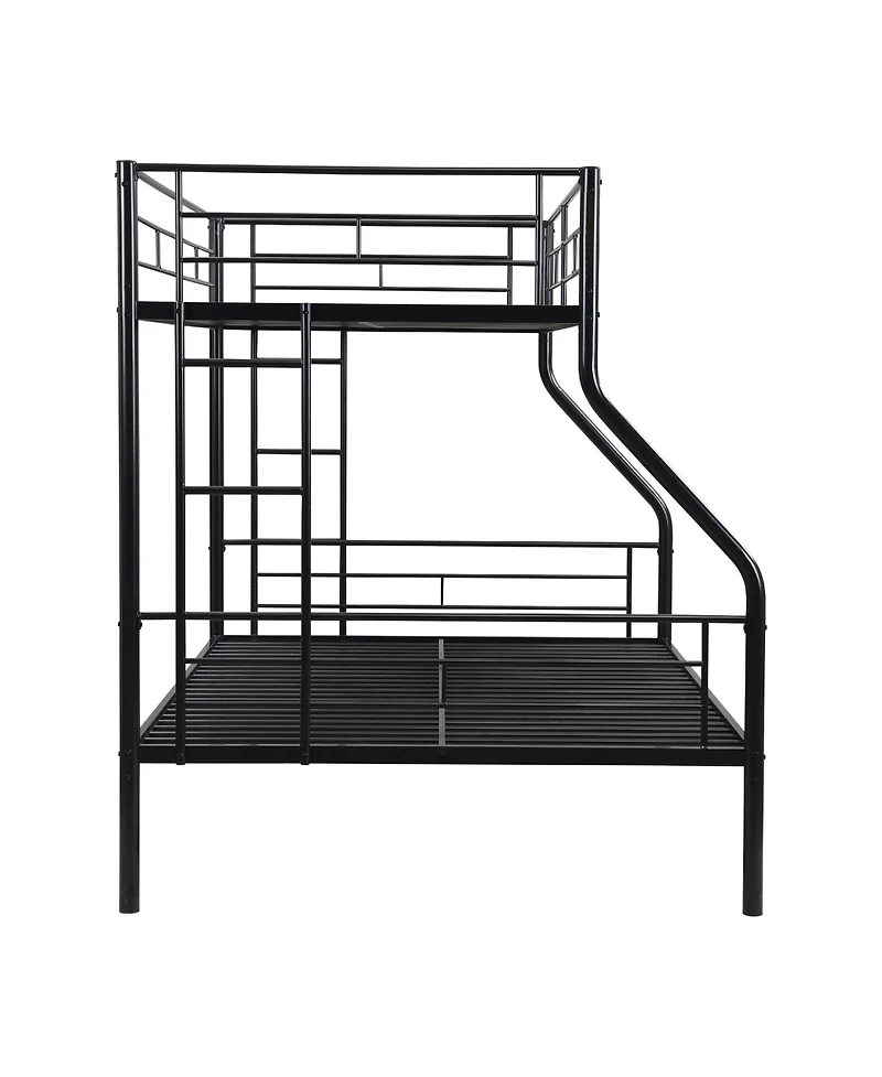 Boyel Living Twin Over Full Metal Bunk Bed Black, No Box Spring Needed, Large Under Bed Storage, Easy Assemble