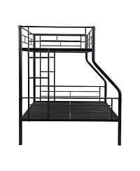 Boyel Living Twin Over Full Metal Bunk Bed Black, No Box Spring Needed, Large Under Bed Storage, Easy Assemble
