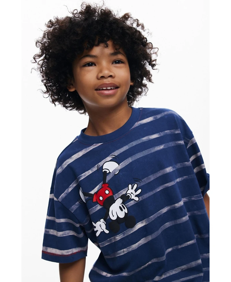 Desigual Boys Boys's Mickey Mouse striped T-shirt