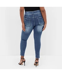 City Chic Plus Patched Apple Skinny Jean