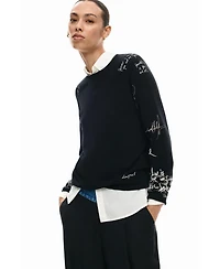 Desigual Women's Lettering sleeve sweater
