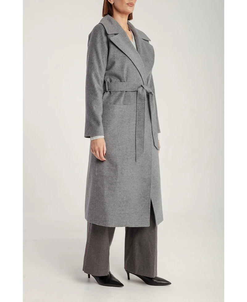 1982 Women's Pure Cashmere Wrap Belted Midi Coat