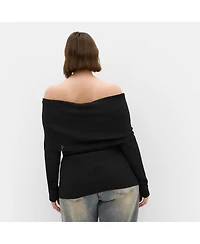 City Chic Plus Florence Off Shoulder Jumper
