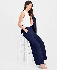 Tahari Asl Women's Mid-Rise Wide Leg Pants