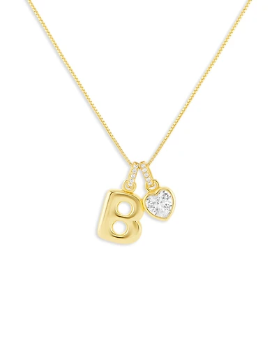 Holiday Lane Letter Initial Charm Necklace in Gold Over Sterling Silver, Macy's Exclusive