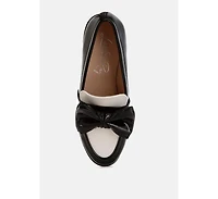 London Rag Women's Araminta Classic Chunky Bow Loafers