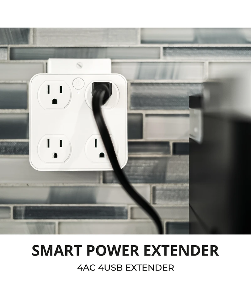 Smart WiFi Wall Tap Smart Plug (4 Outlets, 4 Usb Charging Ports)