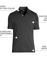 Lands' End Men's Short Sleeve Cotton Supima Polo Shirt with Pocket