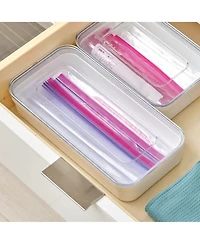 iDesign Food Bag Dispenser Organizer - Set of 3 -White/Clear