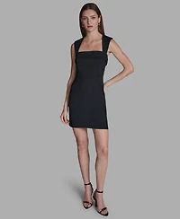 Bcbg Women's Wide-Strap Square Neck A-Line Mini Dress