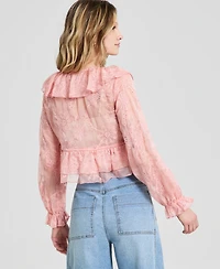 And Now This Women's Embroidered Ruffled Top, Macy's Exclusive