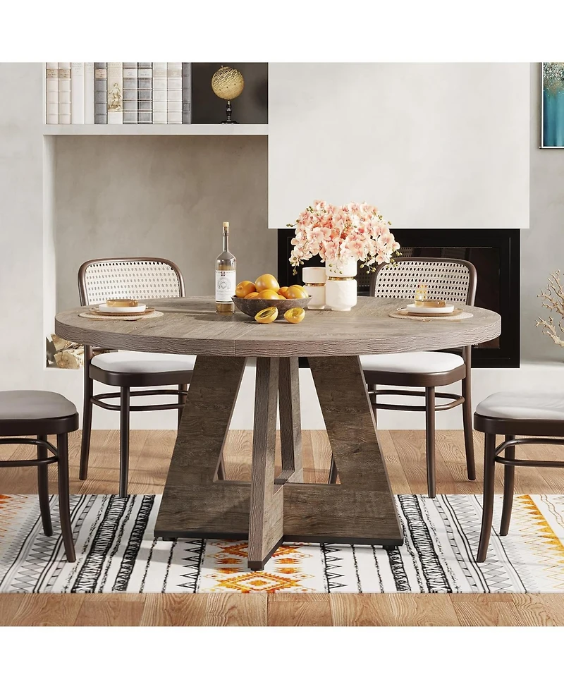 Tribesigns Round Dining Table for 4, 47 Inch Wide