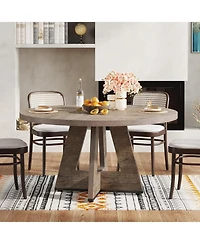 Tribesigns Round Dining Table for 4, 47 Inch Wide