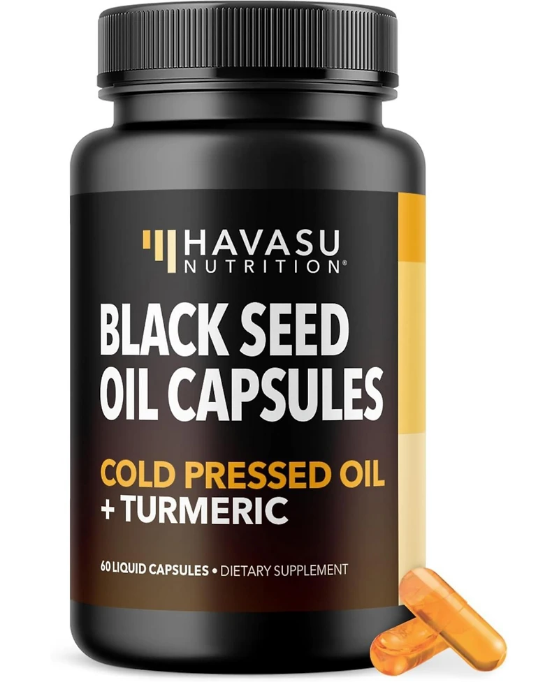 Havasu Nutrition Black Seed Oil + Turmeric Liquid Capsules, 60ct