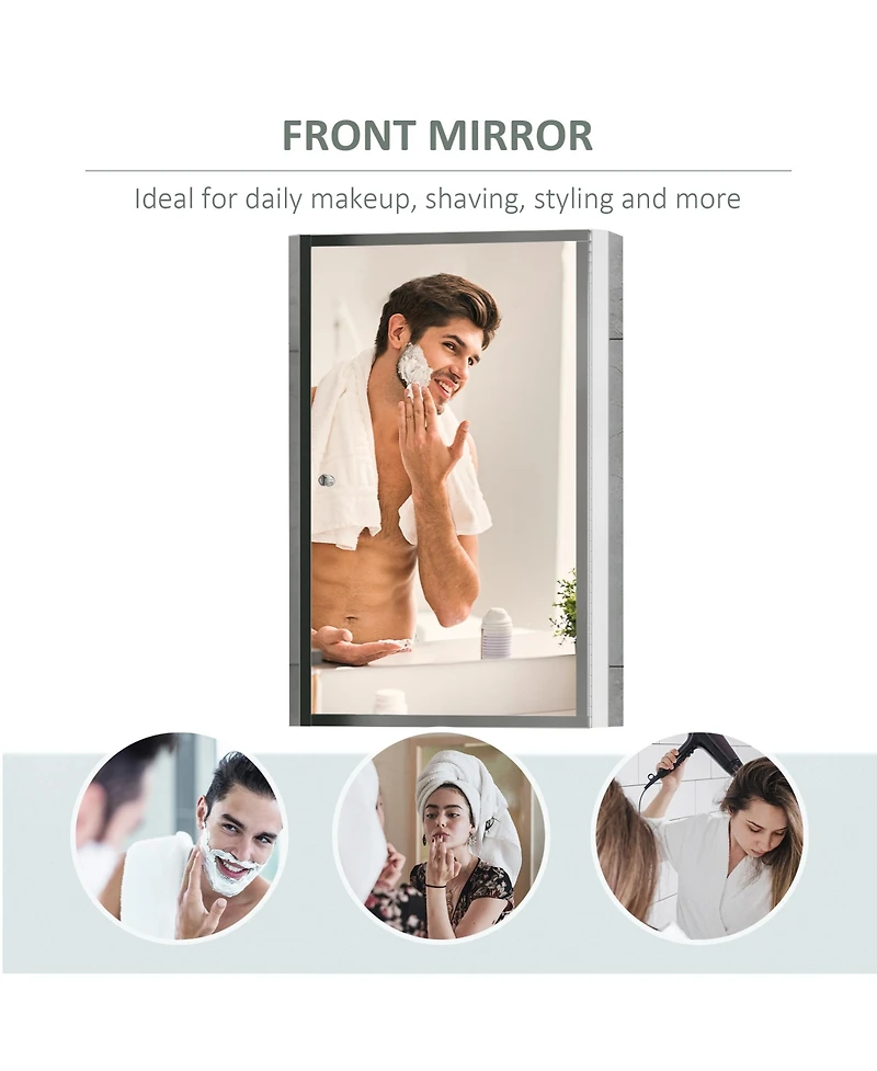 HomCom Bathroom Wall Mount Mirro Medicine Storage Cabinet 3 Level New