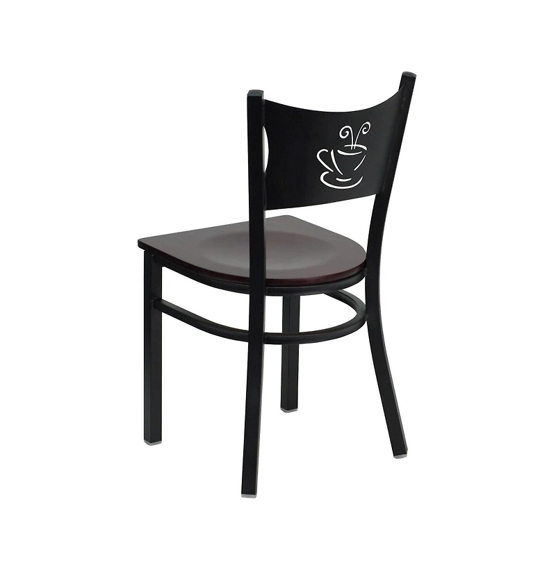 Emma+Oliver 2 Pack Coffee Back Metal Restaurant Chair
