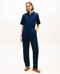 Tommy Hilfiger Women's Utility Shirt Short-Sleeve Jumpsuit