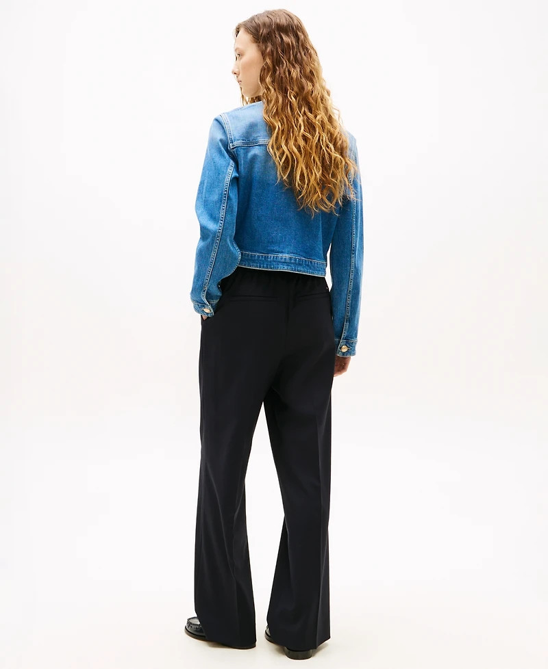 Tommy Hilfiger Women's Denim Mid Blue Pocket Lady Jacket