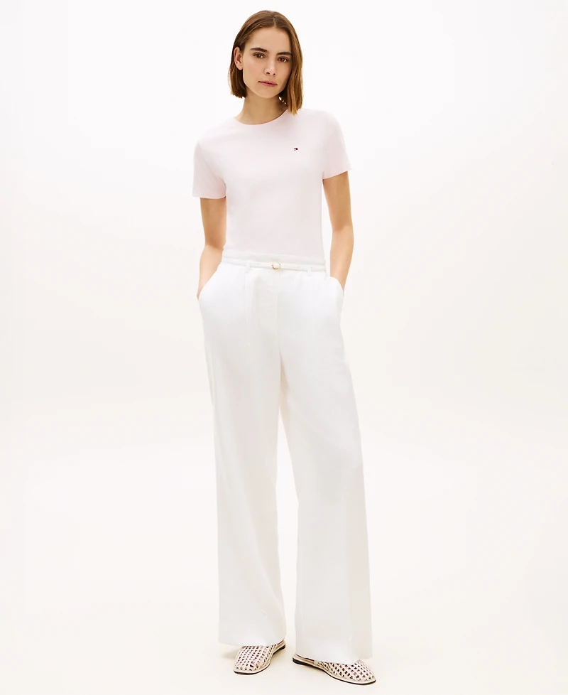 Tommy Hilfiger Women's Rib Crewneck Short-Sleeve Slim T-Shirt